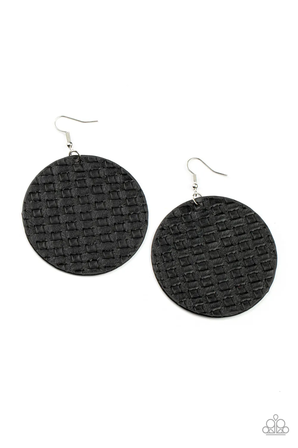 Paparazzi - WEAVE Me Out Of It - Black Earrings