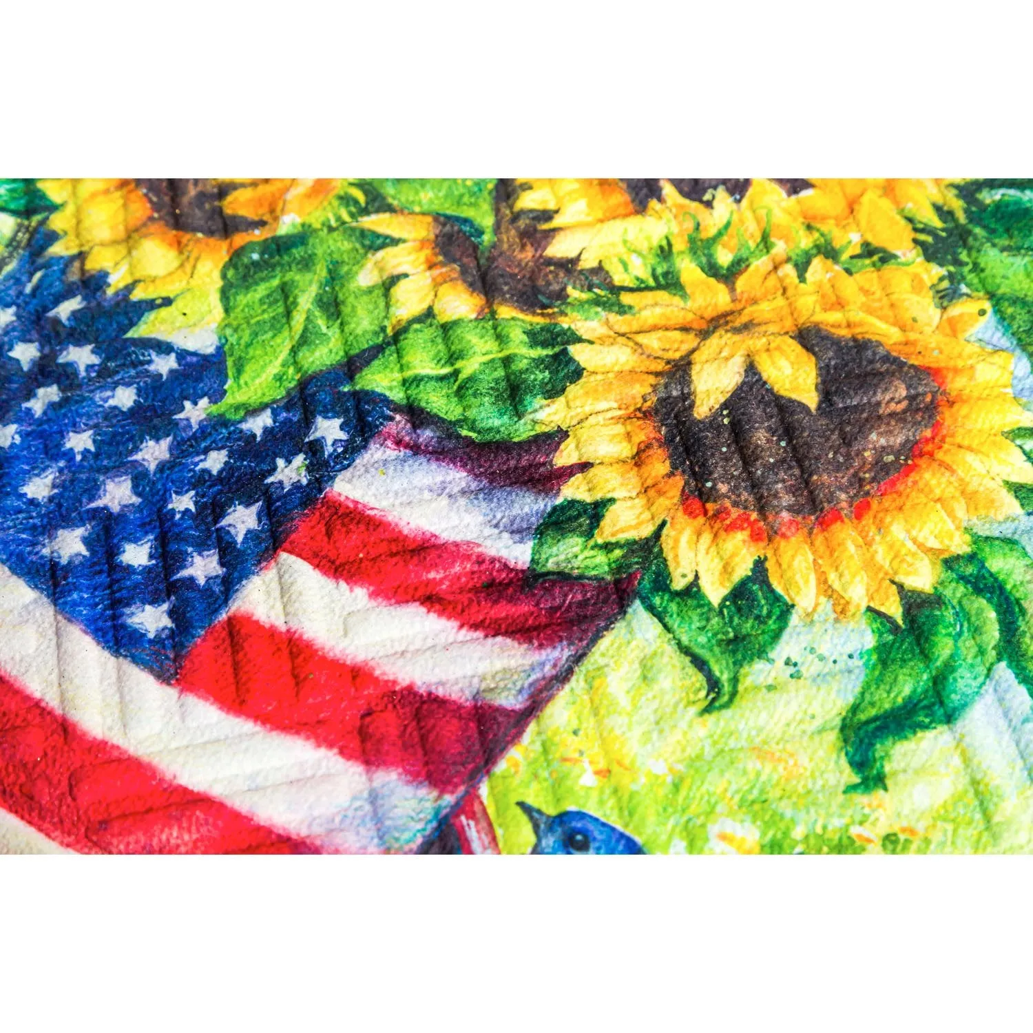 Patriotic Sunflower Wagon Embossed Floor Mat,41em2464