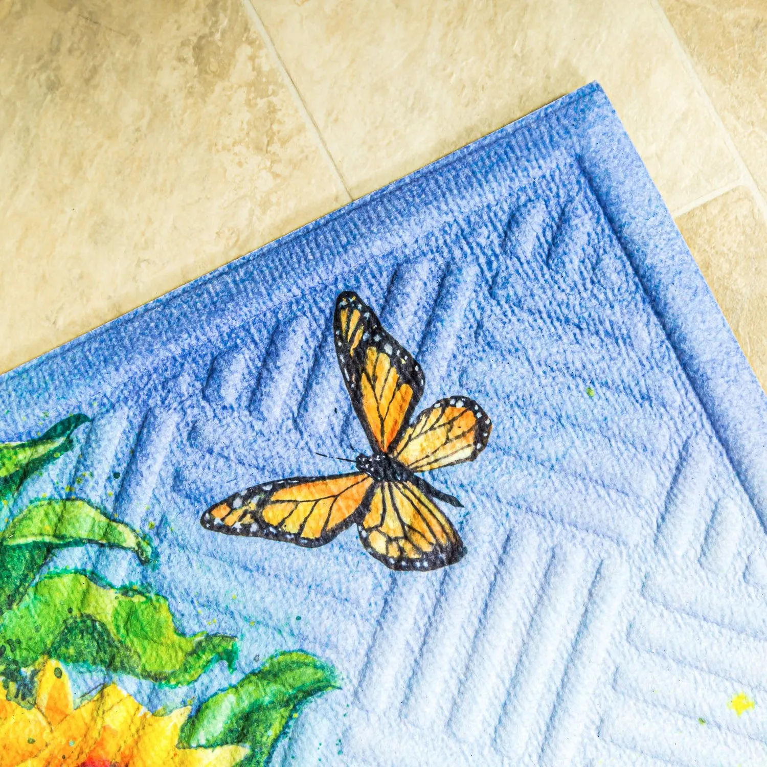 Patriotic Sunflower Wagon Embossed Floor Mat,41em2464