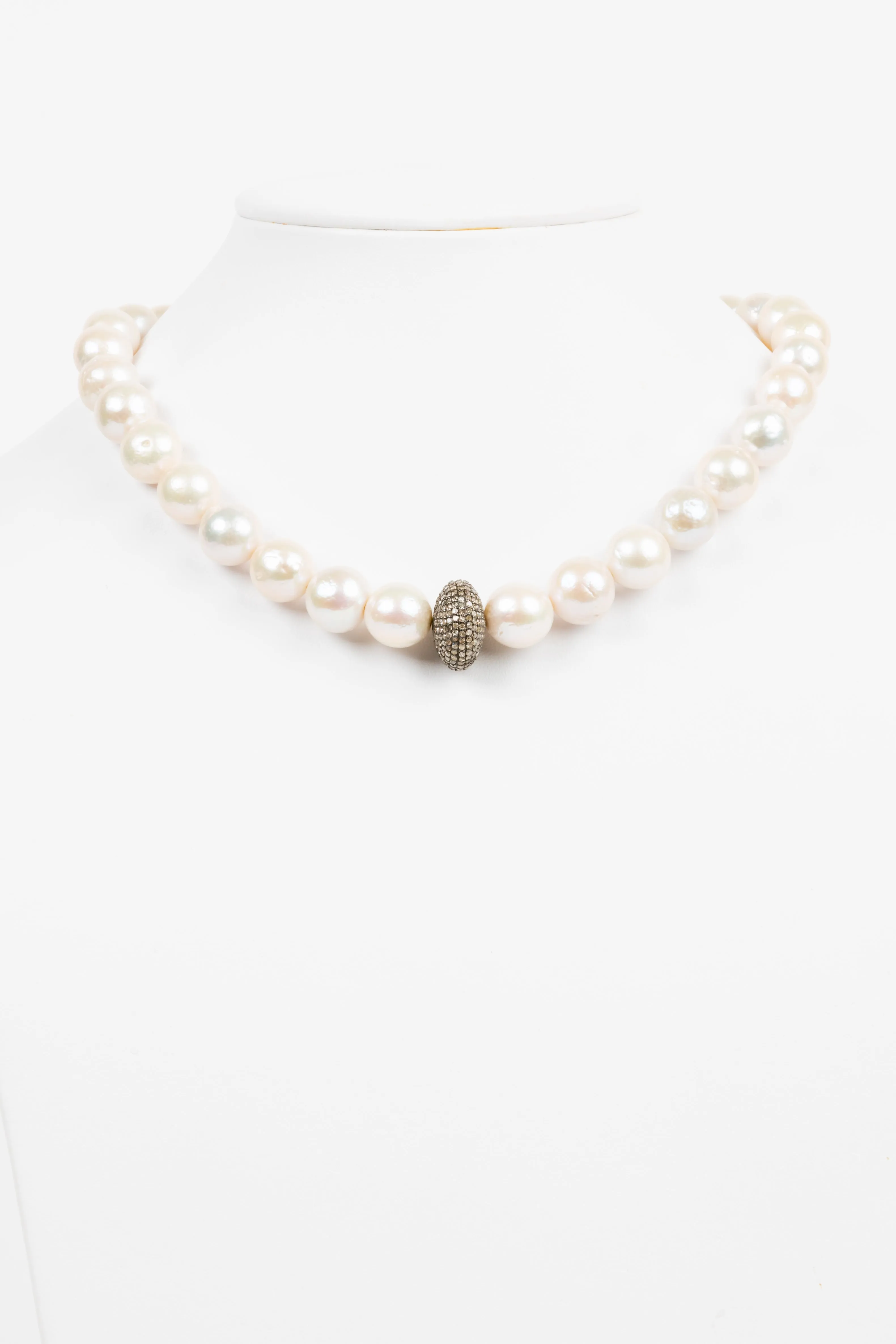 Pave Diamond, Akoya Pearl Necklace