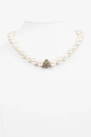 Pave Diamond, Akoya Pearl Necklace