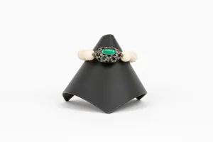 Pave Diamond, Emerald, Agate Bracelet