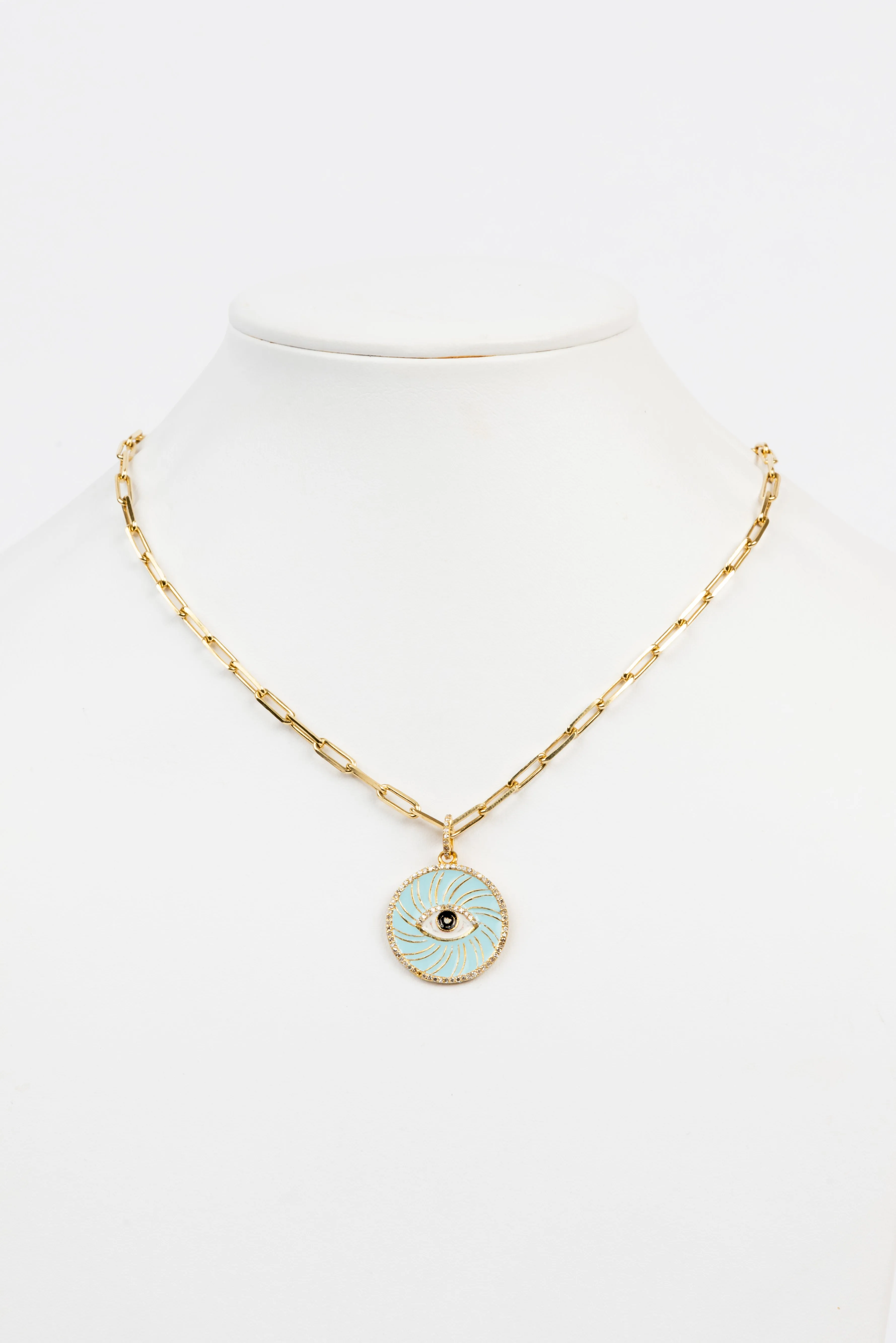 Pave Diamond, Enamel Necklace