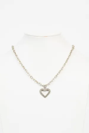Pave Diamond Heart Necklace
