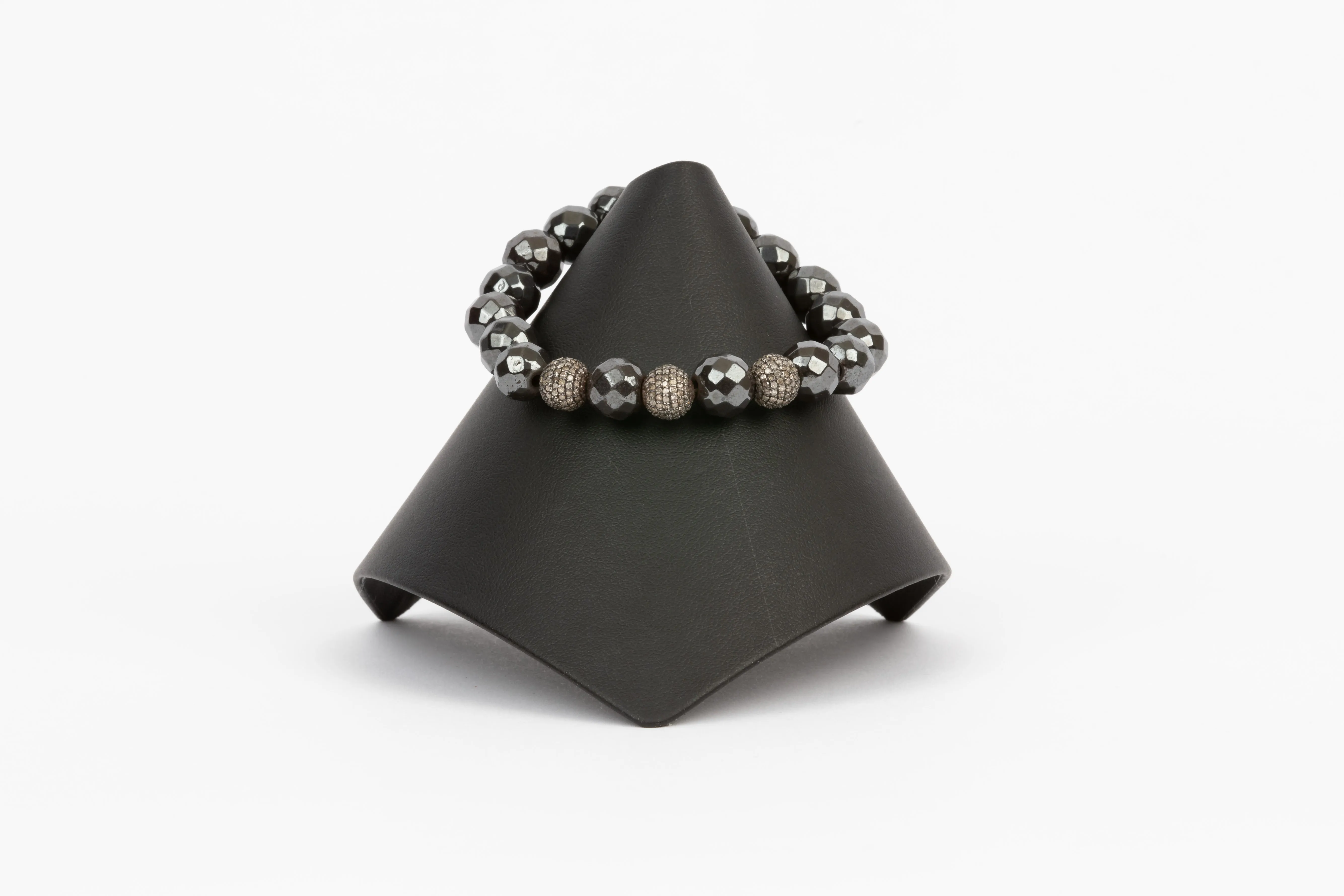 Pave Diamond, Hematite Bracelet