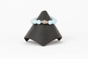 Pave Diamond, Matt Aquamarine Bracelet