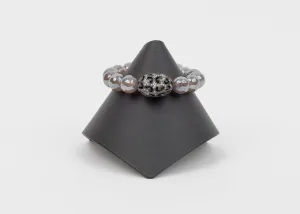 Pave diamond, mystic quartz