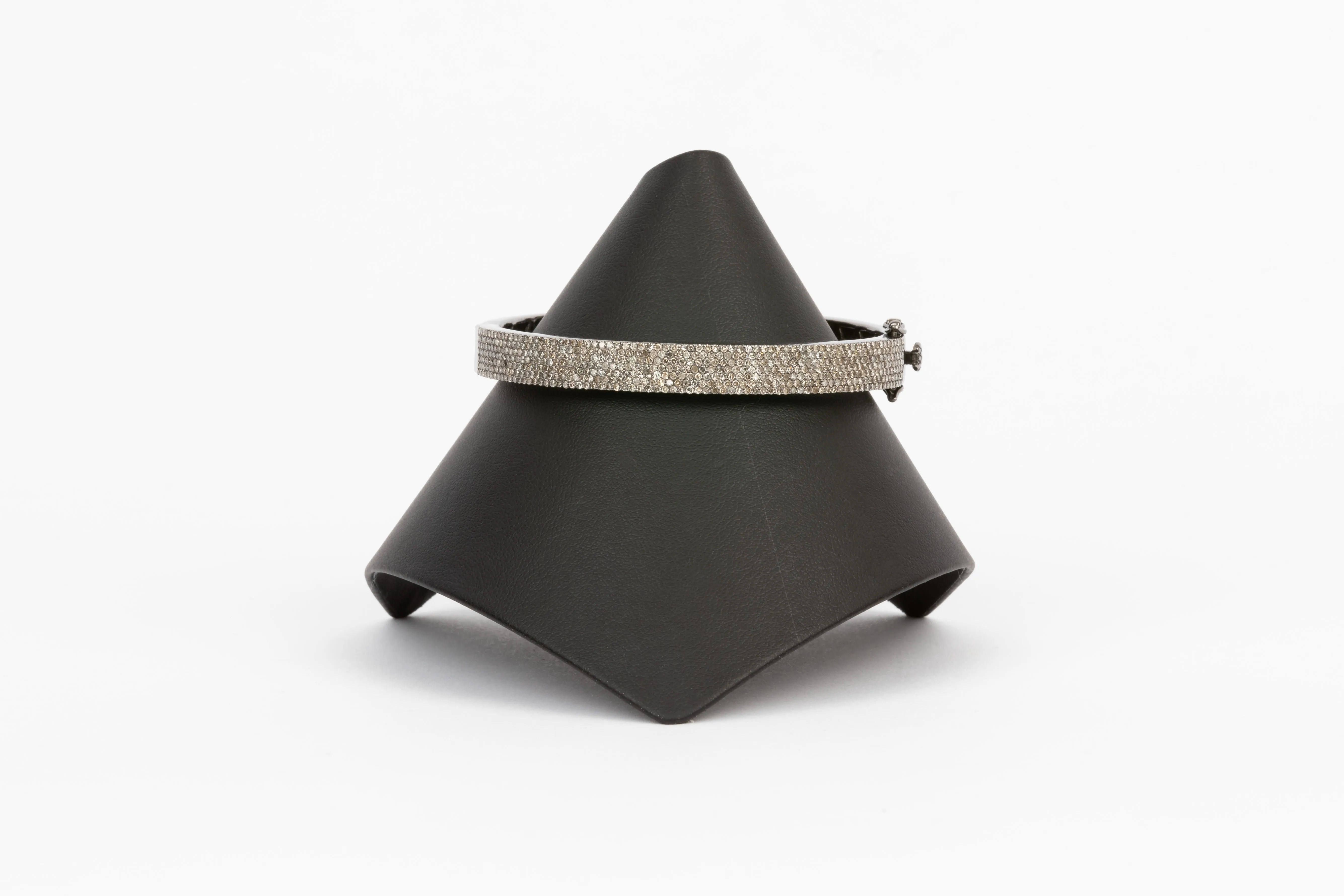 Pave Diamond , Sterling Silver Bangle