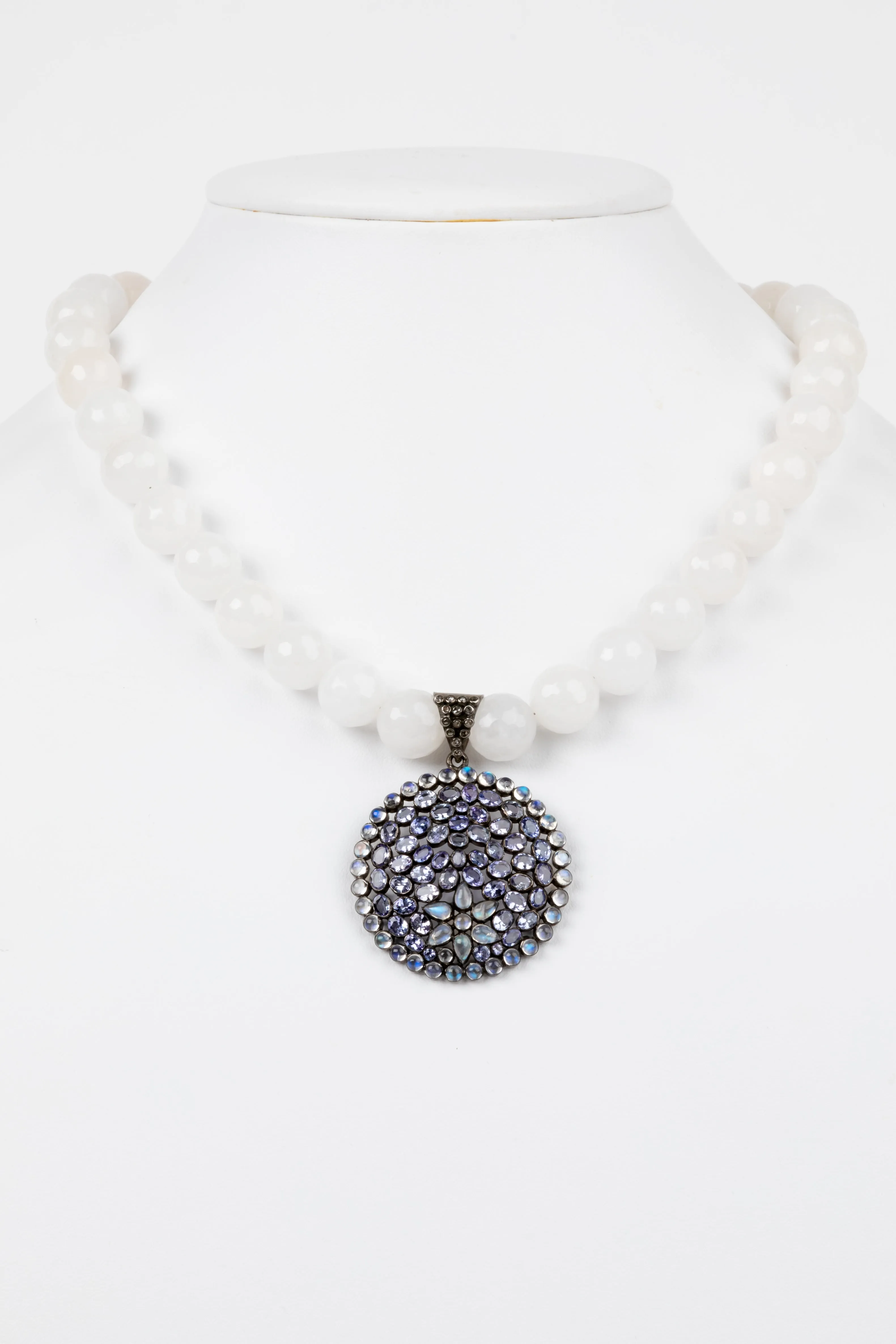 Pave Diamond, Tanzanite, Cloud Agate