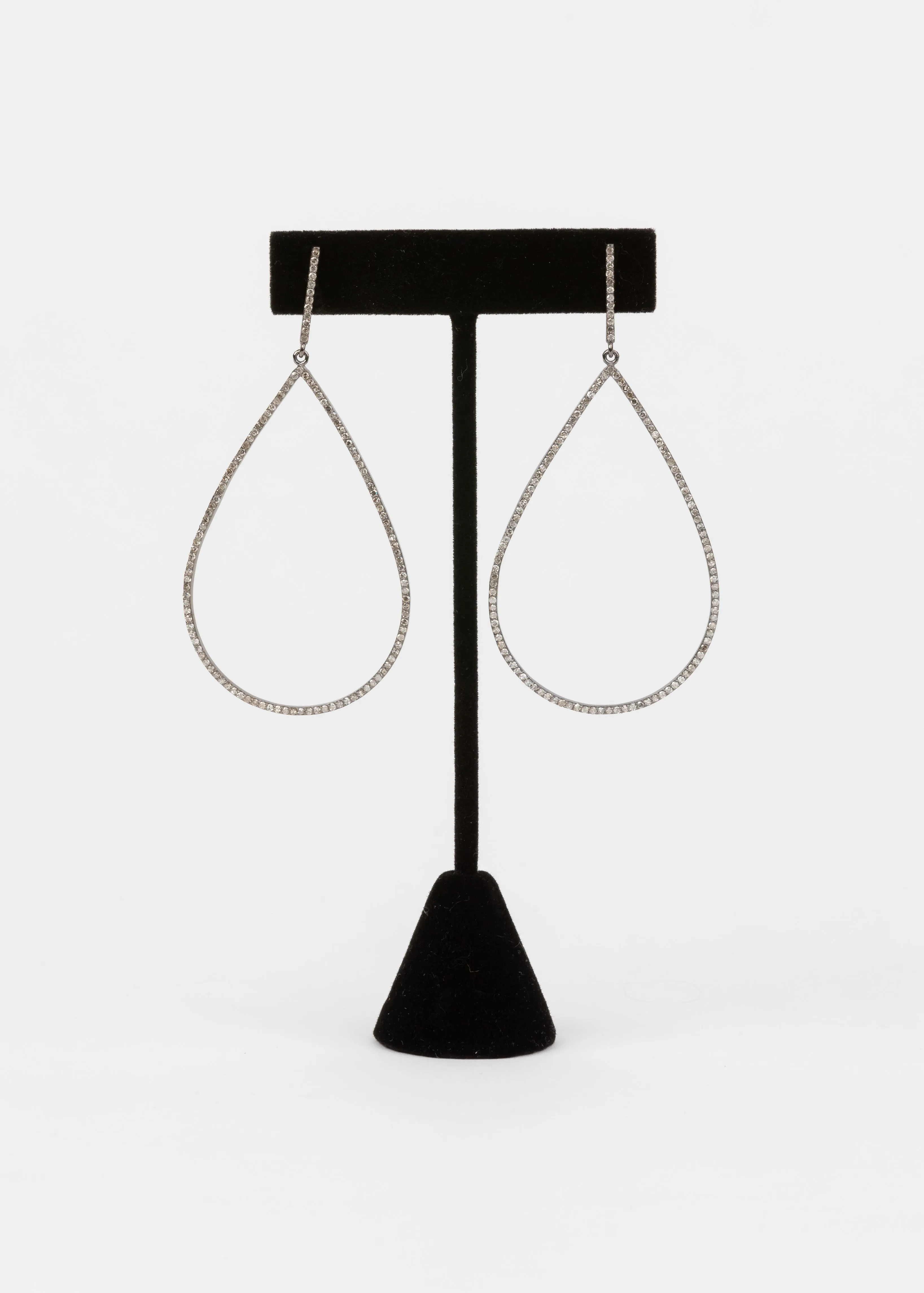 Pave Diamond Teardrop Earrings