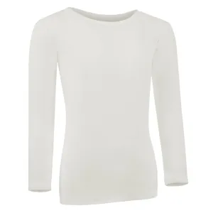 PB&J Girls Ribbed Long Sleeve Shell - Off-White