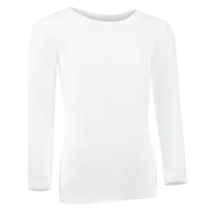 PB&J Girls Ribbed Long Sleeve Shell - White