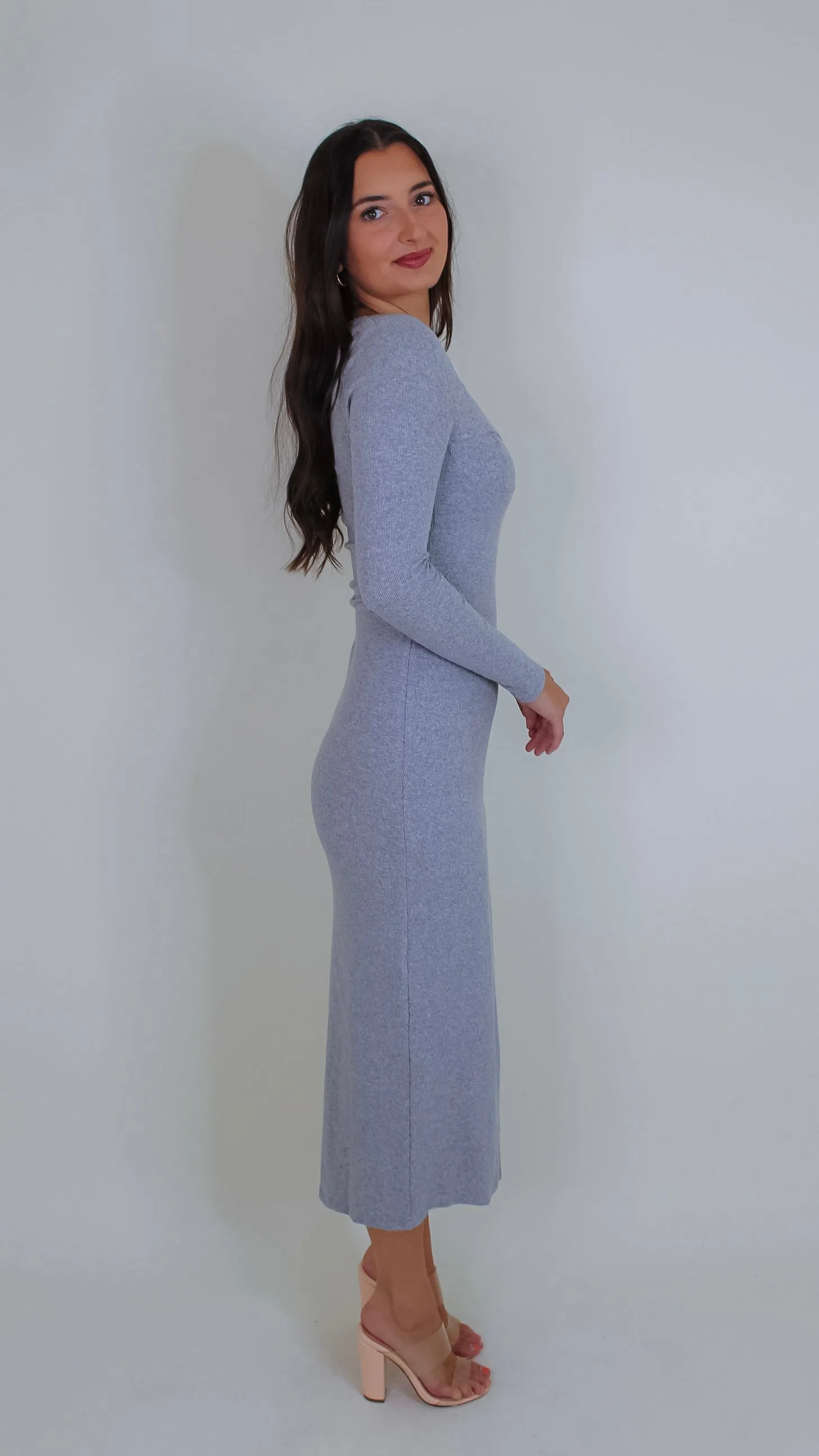 Penny Grey Midi Dress