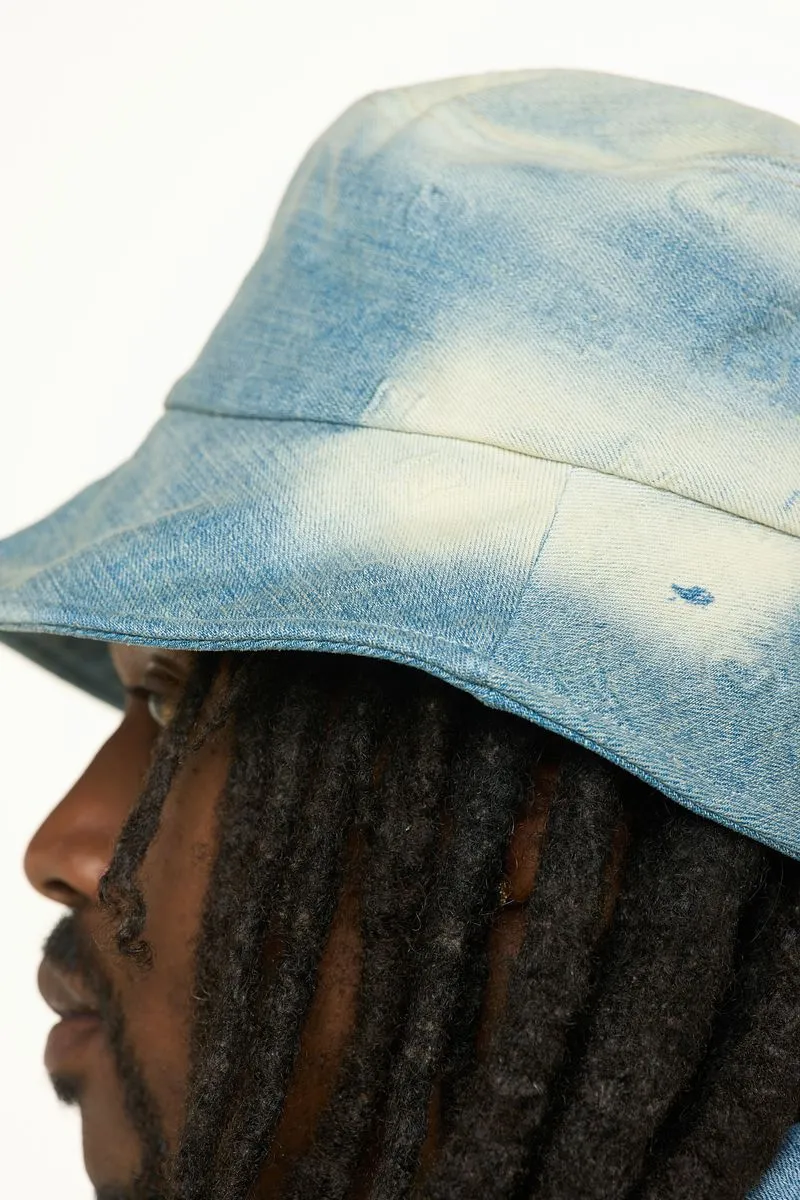 PHEELINGS NEW EMOTIONS EMBOSSED BUCKET HAT (LIGHT BLUE STONE WASH)