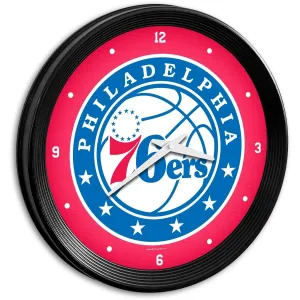 Philadelphia 76ers: Ribbed Frame Wall Clock