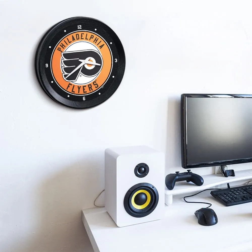 Philadelphia Flyers: Ribbed Frame Wall Clock