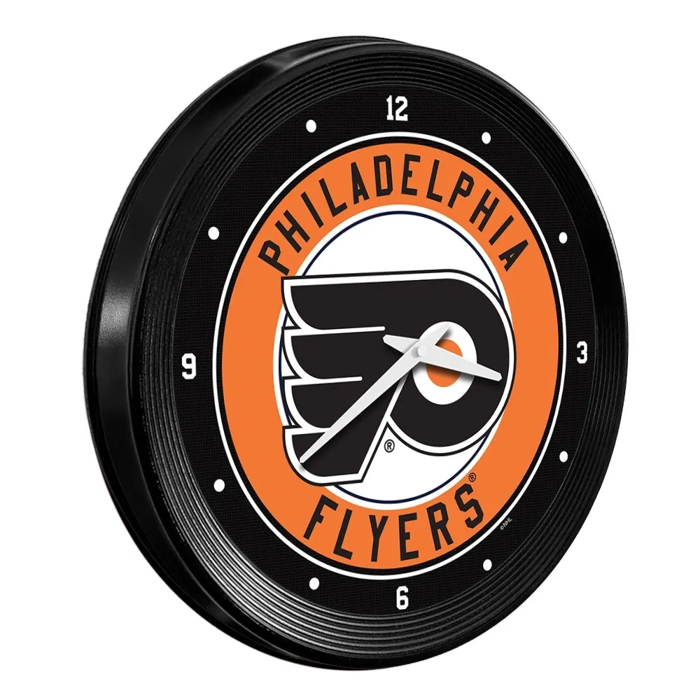 Philadelphia Flyers: Ribbed Frame Wall Clock