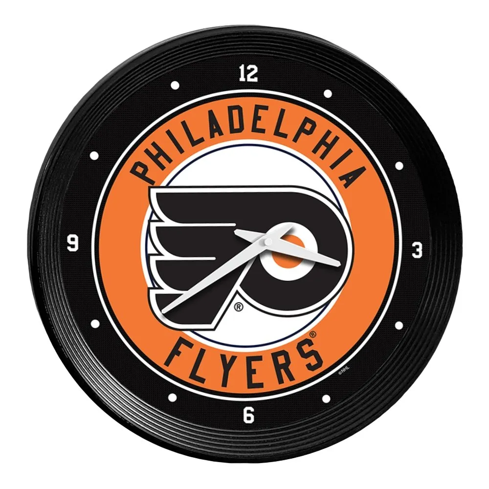 Philadelphia Flyers: Ribbed Frame Wall Clock