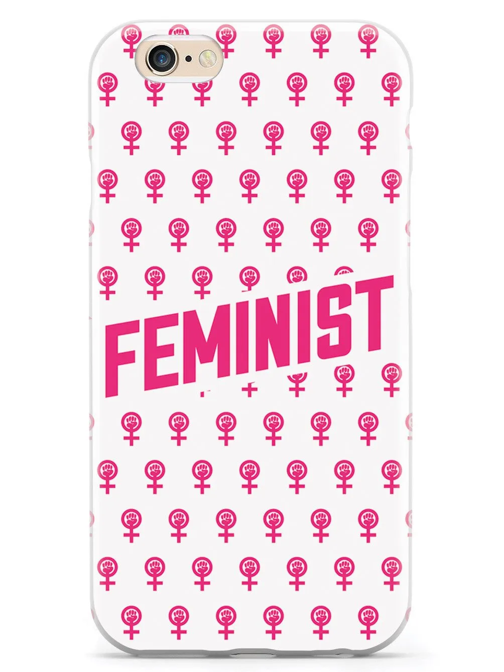 Pink Feminist Pattern - White Case