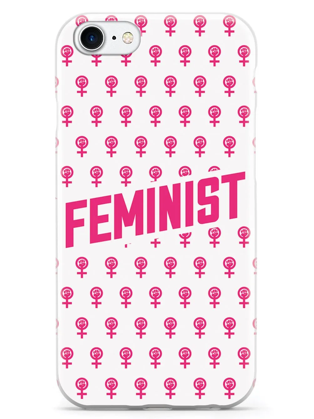 Pink Feminist Pattern - White Case