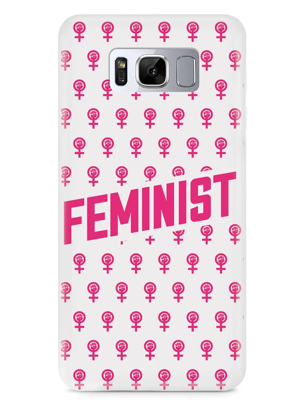 Pink Feminist Pattern - White Case
