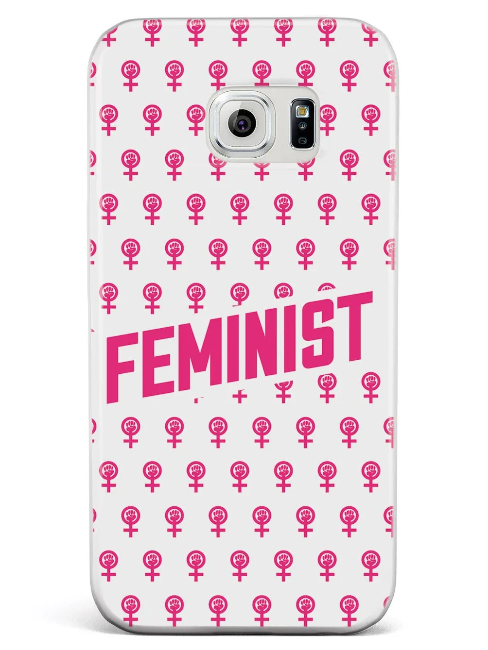Pink Feminist Pattern - White Case