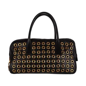 Prada Black Grommet Top Handle Bag