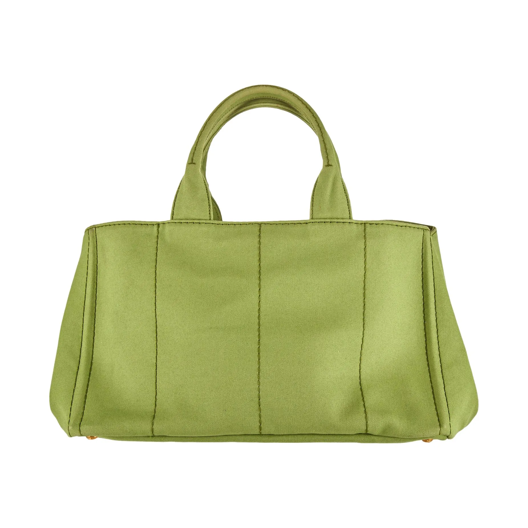 Prada Green Logo Canapa Tote