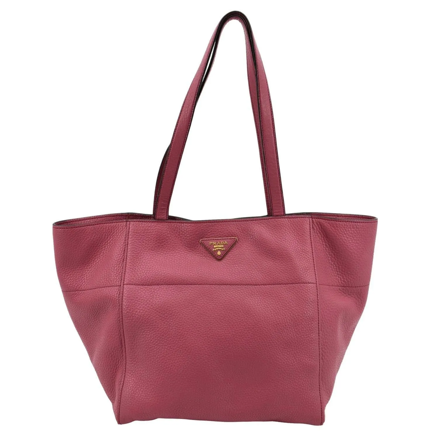 PRADA Vitello Daino Leather Shopper Tote Bag Pink