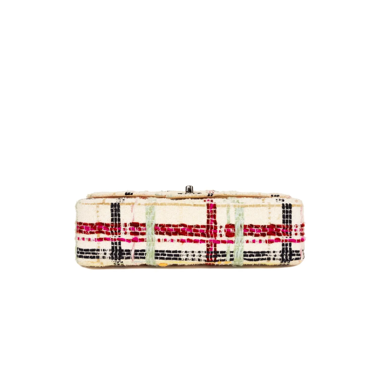 Pre-Owned Chanel Tweed Multicolor Quilted Medium Classic Double Flap