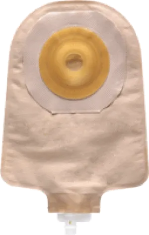 Premier One-Piece Urostomy Pouch, Pre-Cut Stoma Opening 5/8" (16mm), Beige 9" (23cm) - Box of 5