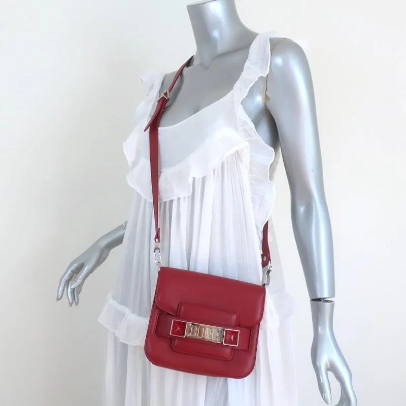 Proenza Schouler PS11 Tiny Crossbody Flap Bag Red Leather