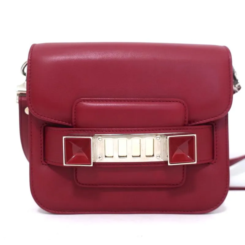 Proenza Schouler PS11 Tiny Crossbody Flap Bag Red Leather