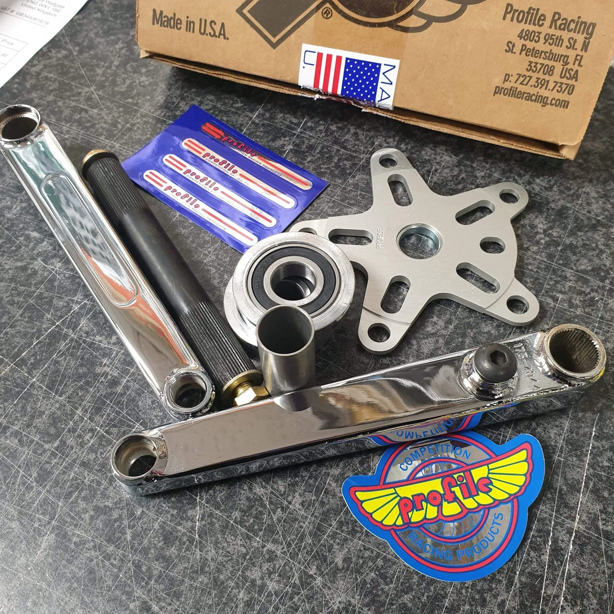 Profile Racing Vintage Box Crank Kit with Spider and Bottom Bracket