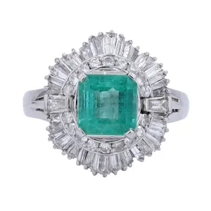 PT900 Emerald Ballerina Ring<p><strong>GIA Available</p></strong>