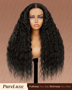 Pure-Luxe™ Soft Curls Natural Black Easy Wear Glueless 13x6 Ultra-Dense Human Hair Wig Pre-Cut Lace
