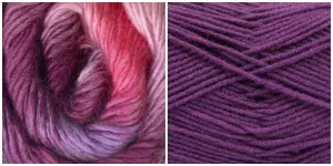 PURPLE   FUCHSIA - Embossed Phoenix Vortex Shawl KIT