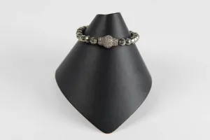 Pyrite with pave diamond bead