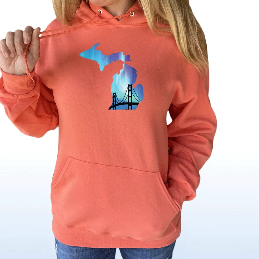 "Bridge Northern Lights" Relaxed Fit Classic Unisex Hoodie