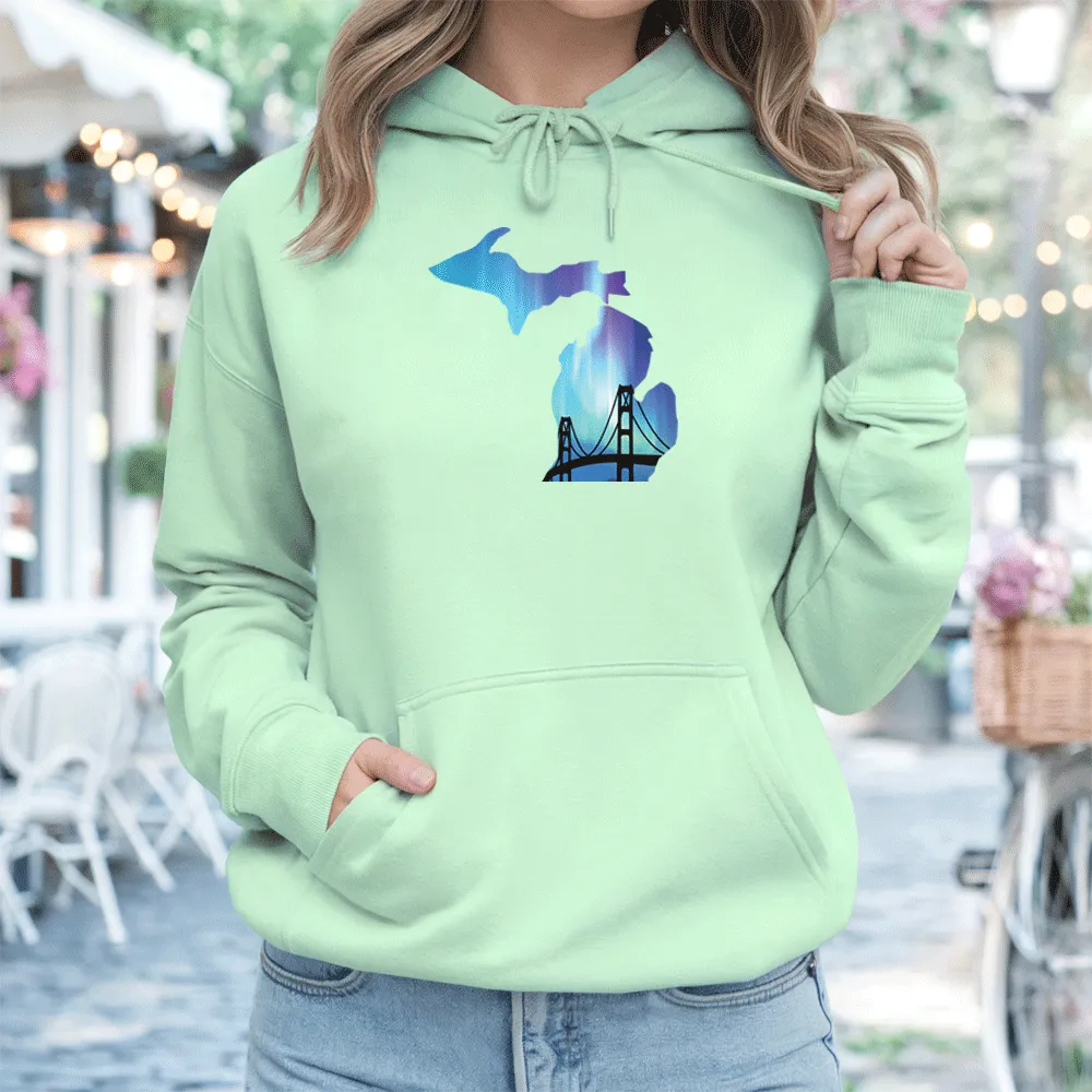 "Bridge Northern Lights" Relaxed Fit Classic Unisex Hoodie