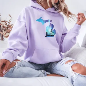 "Bridge Northern Lights" Relaxed Fit Classic Unisex Hoodie