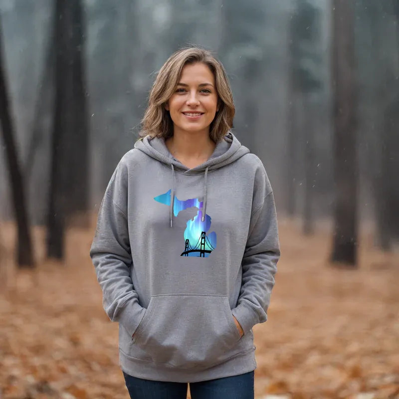 "Bridge Northern Lights" Relaxed Fit Classic Unisex Hoodie