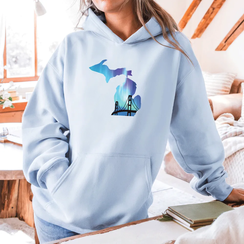 "Bridge Northern Lights" Relaxed Fit Classic Unisex Hoodie