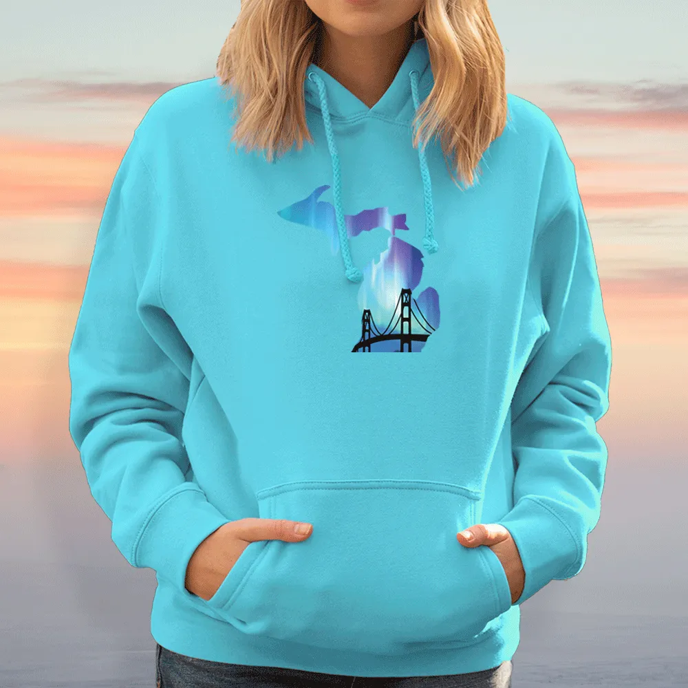"Bridge Northern Lights" Relaxed Fit Classic Unisex Hoodie