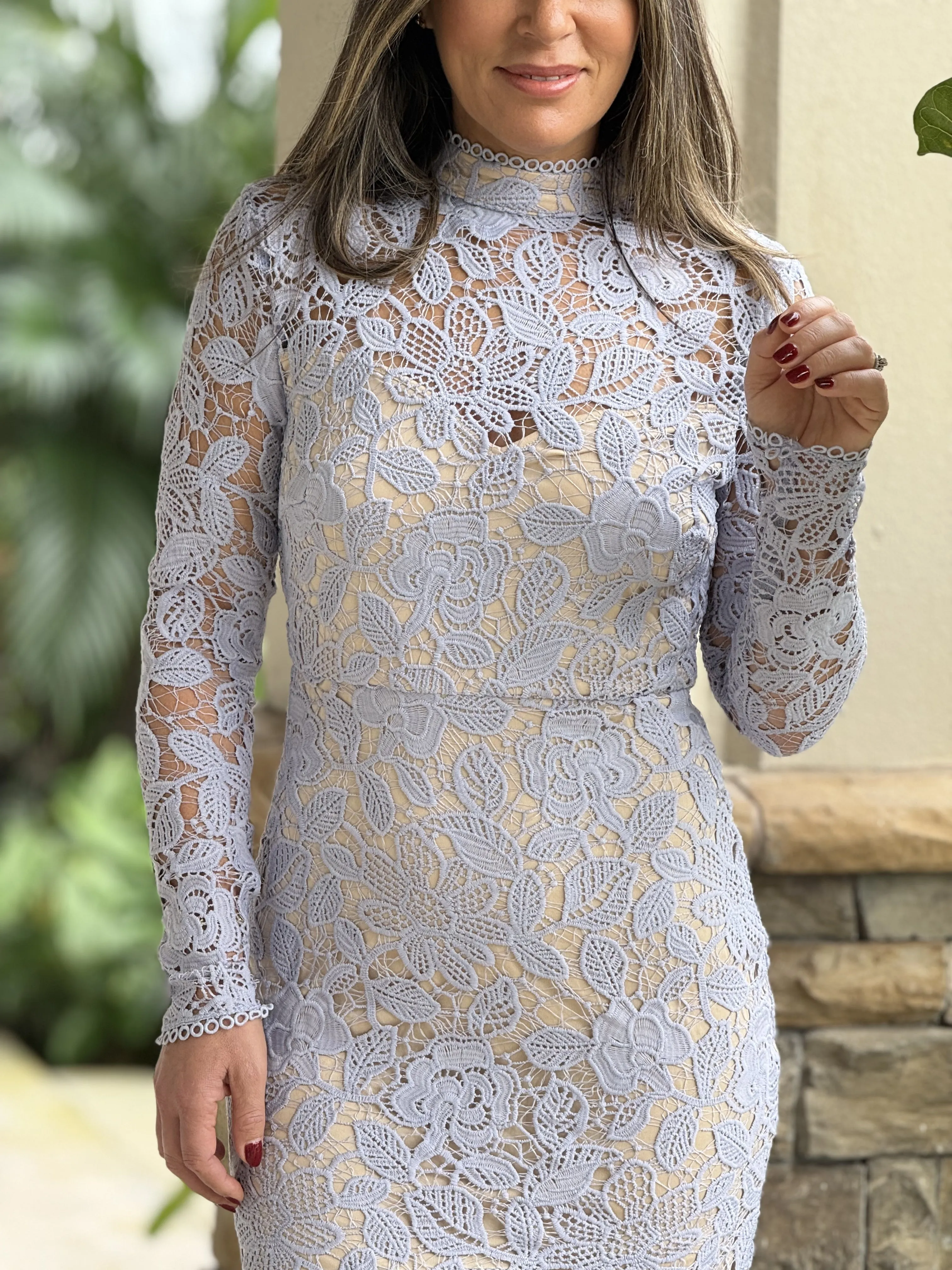 "Gina" Floral Lace Midi Dress