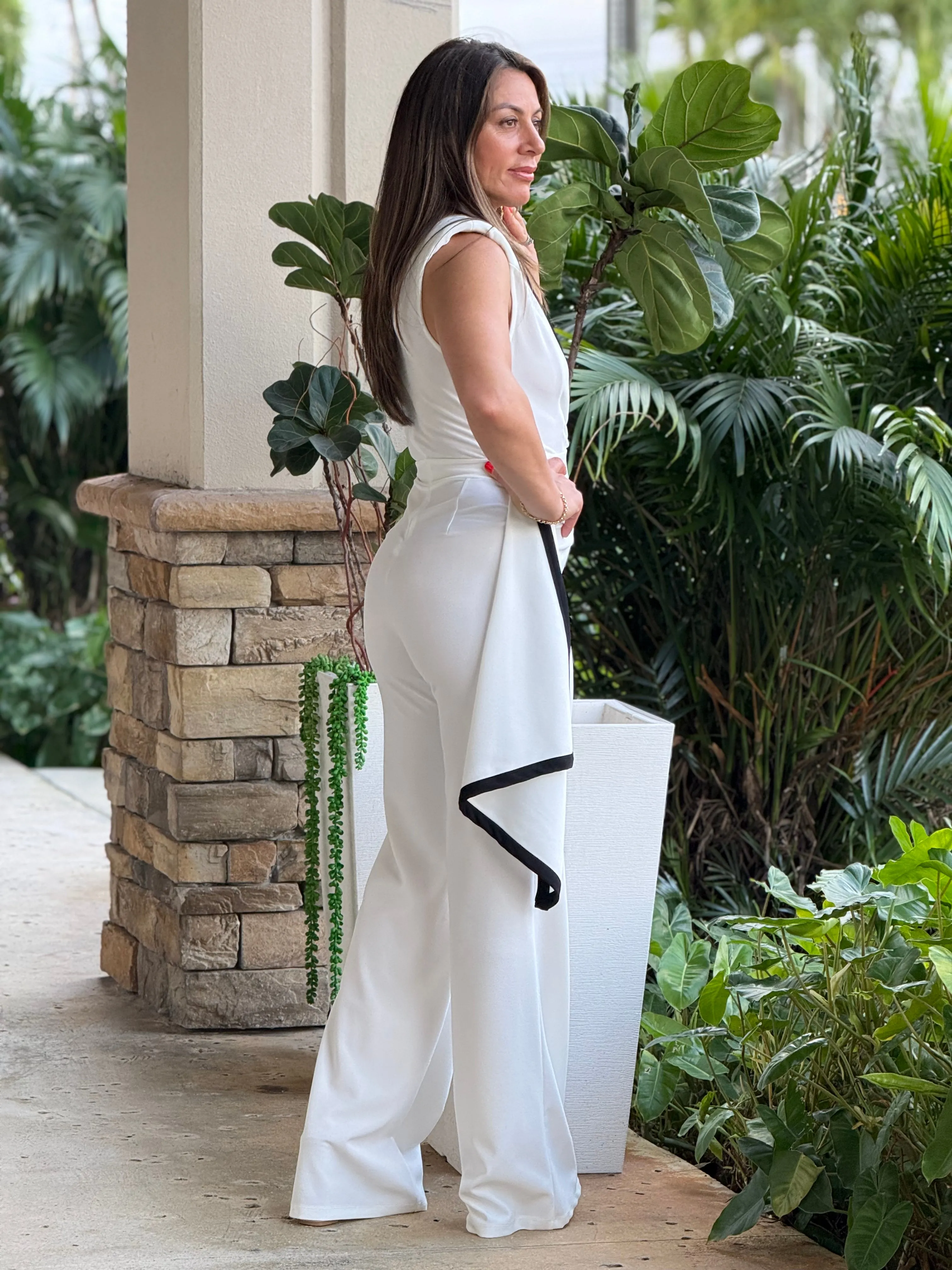 "London" Adjustable Belt Sleeveless Jumpsuit