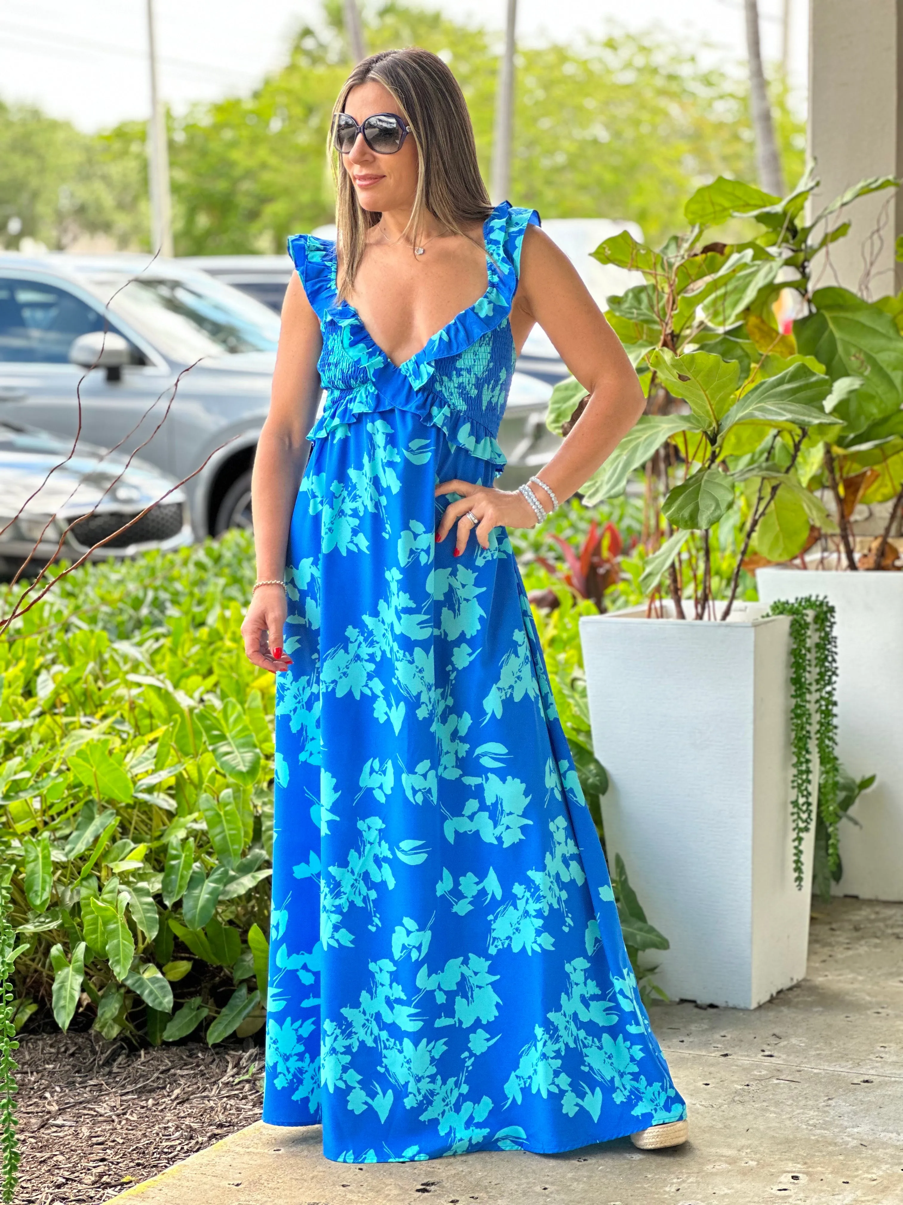 "Maranda" Ruffles Sleeveless Maxi Dress