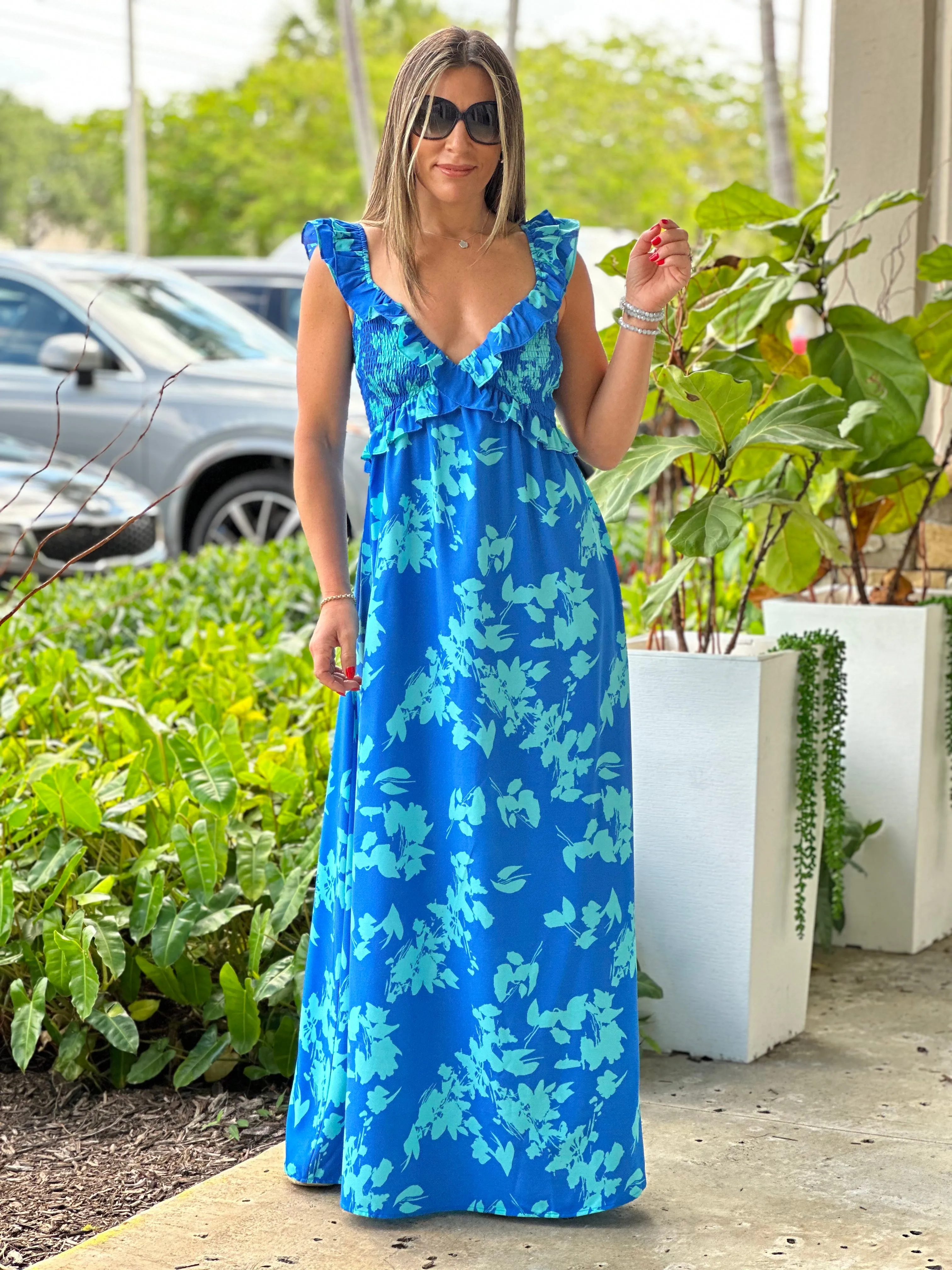 "Maranda" Ruffles Sleeveless Maxi Dress
