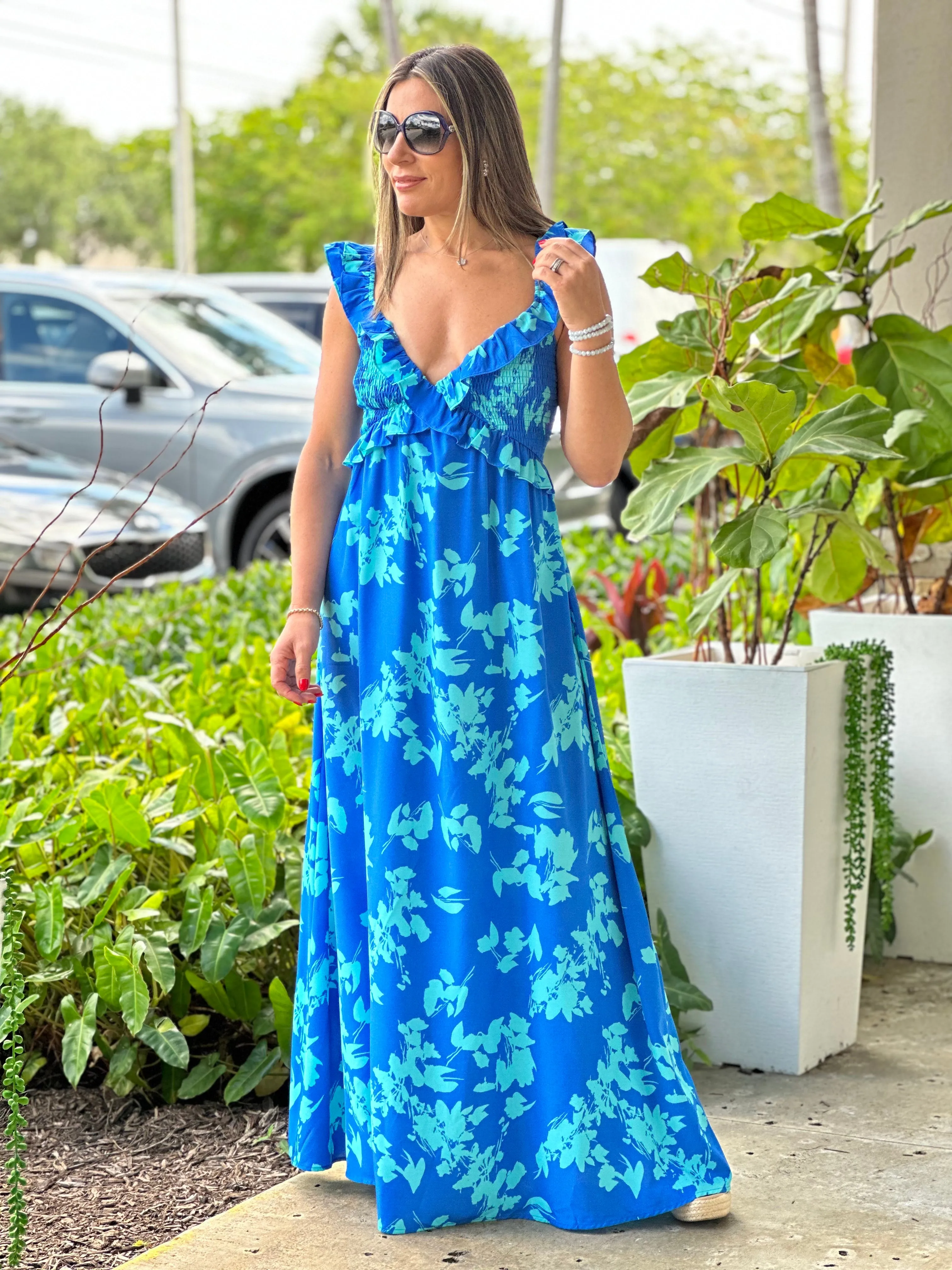 "Maranda" Ruffles Sleeveless Maxi Dress