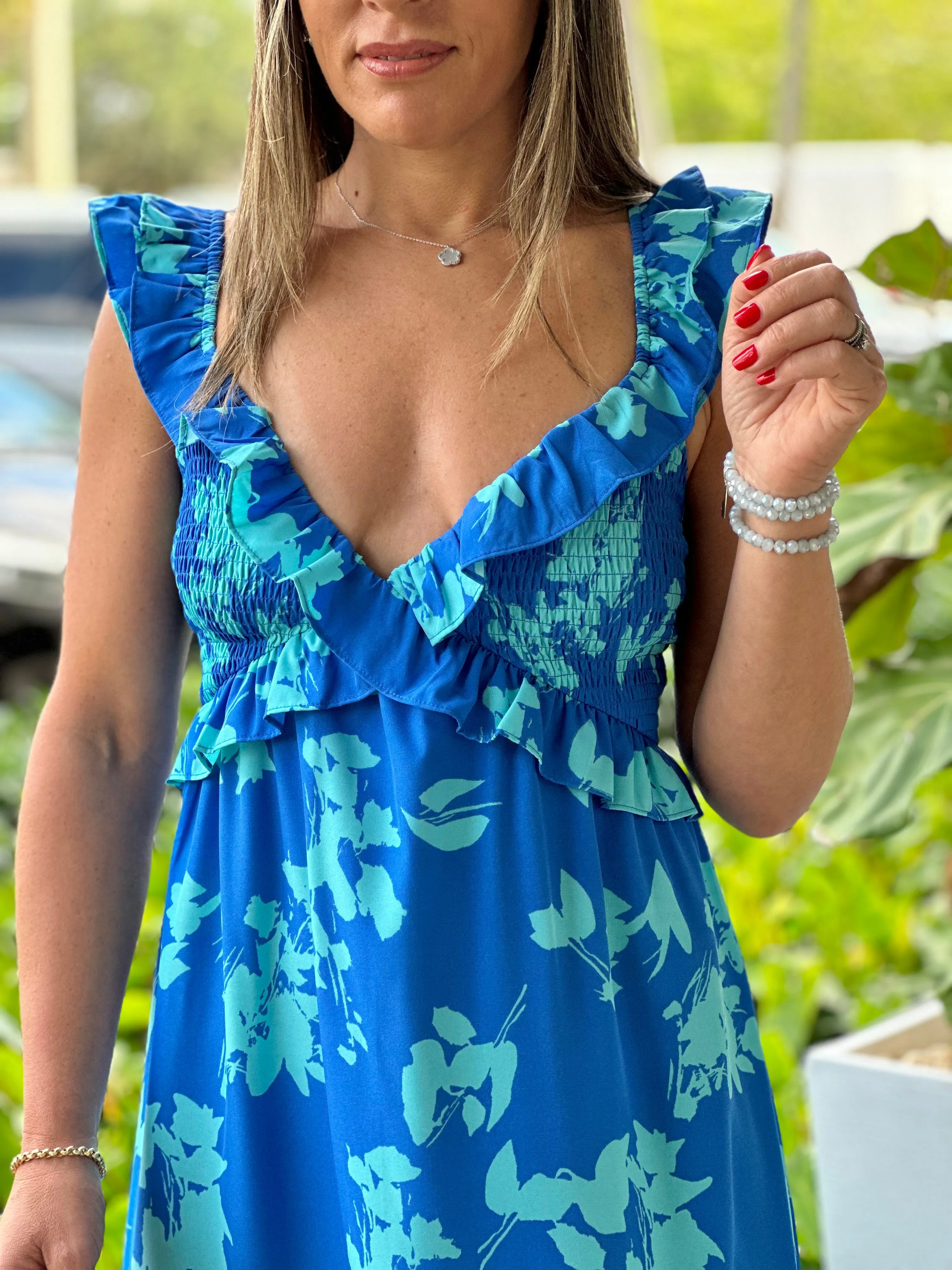 "Maranda" Ruffles Sleeveless Maxi Dress